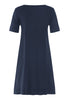 Back cutout view of HA deep navy cotton S/SLV Nightdress 95cm