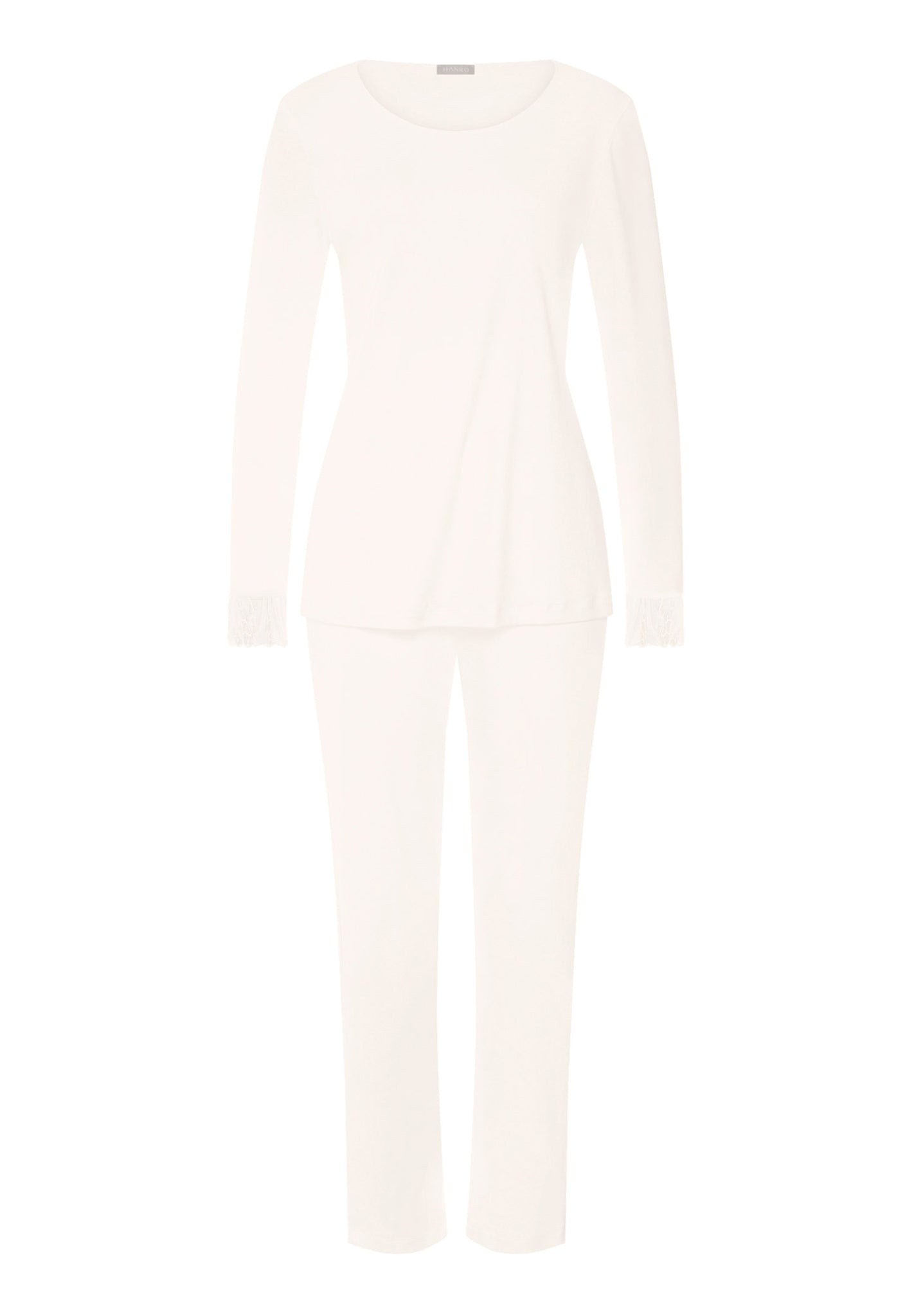 Front cutout view of HA off white cotton L/SLV Pajama