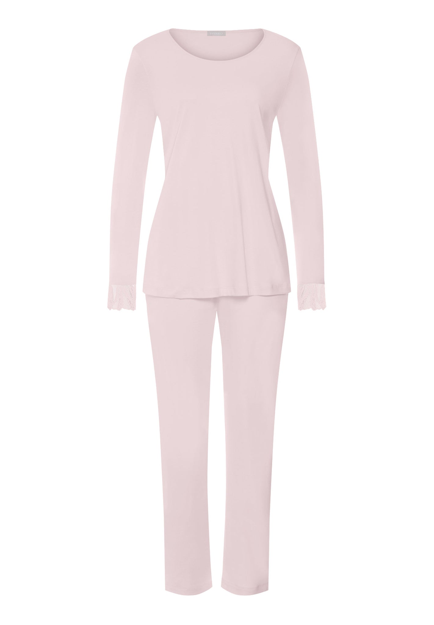Front cutout view of HA rose bath cotton L/SLV Pajama