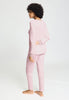 Back view of a women model wearing HA rose bath cotton L/SLV Pajama