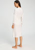 Back view of a women model wearing HA off white cotton Robe 115cm