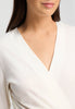 Close-up view of a women model wearing HA off white cotton Robe 115cm
