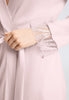 Close-up view of a women model wearing HA rose bath cotton Robe 115cm