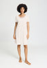 Front view of a women model wearing HA off white cotton S/SLV Nightdress 100cm