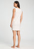 Back view of a women model wearing HA off white cotton Sleeveless Nightdress 90cm