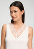 Close-up view of a women model wearing HA off white cotton Sleeveless Nightdress 90cm