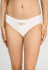 Front view of a women model wearing HA off white cotton Midi Briefs