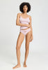 Full-body view of a women model wearing HA rose bath cotton Midi Briefs