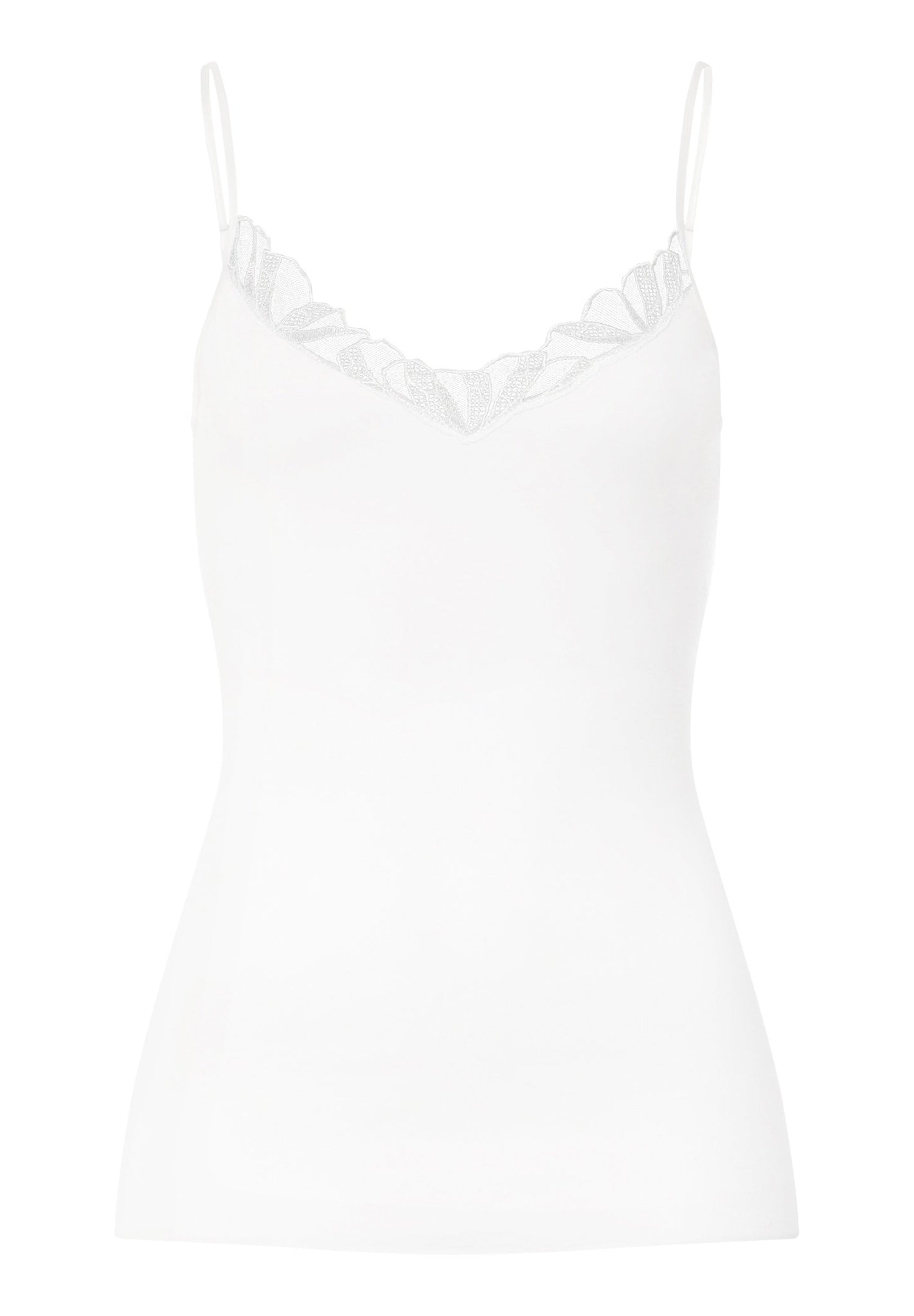 Front cutout view of HA off white cotton Spaghetti Top