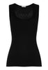 Front cutout view of HA black cotton Tank Top