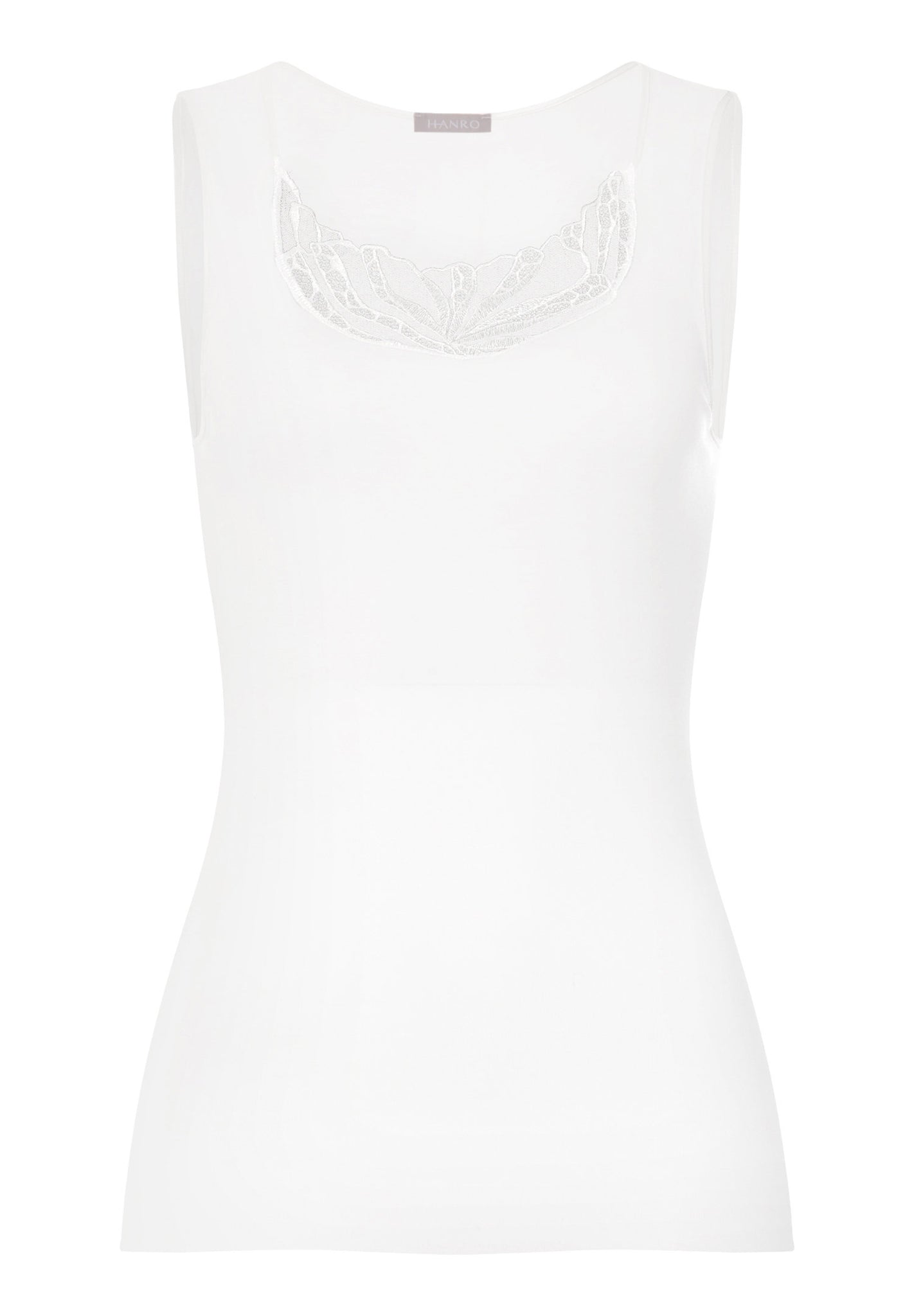 Front cutout view of HA off white cotton Tank Top