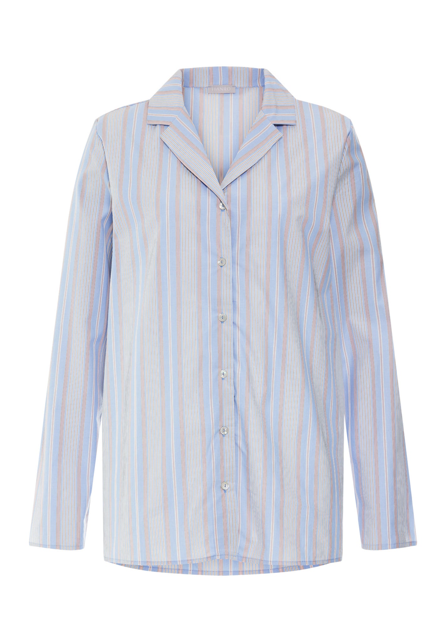 Front cutout view of HA lilian stripes modal/viscose/tencel L/SLV Bigshirt
