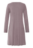 Back cutout view of HA stormy rose modal/viscose/tencel L/SLV Nightdress 95cm