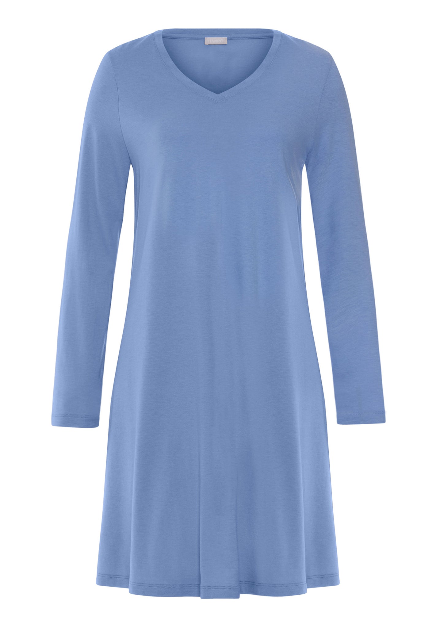 Front cutout view of HA bluebird modal/viscose/tencel L/SLV Nightdress 95cm