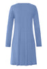 Back cutout view of HA bluebird modal/viscose/tencel L/SLV Nightdress 95cm