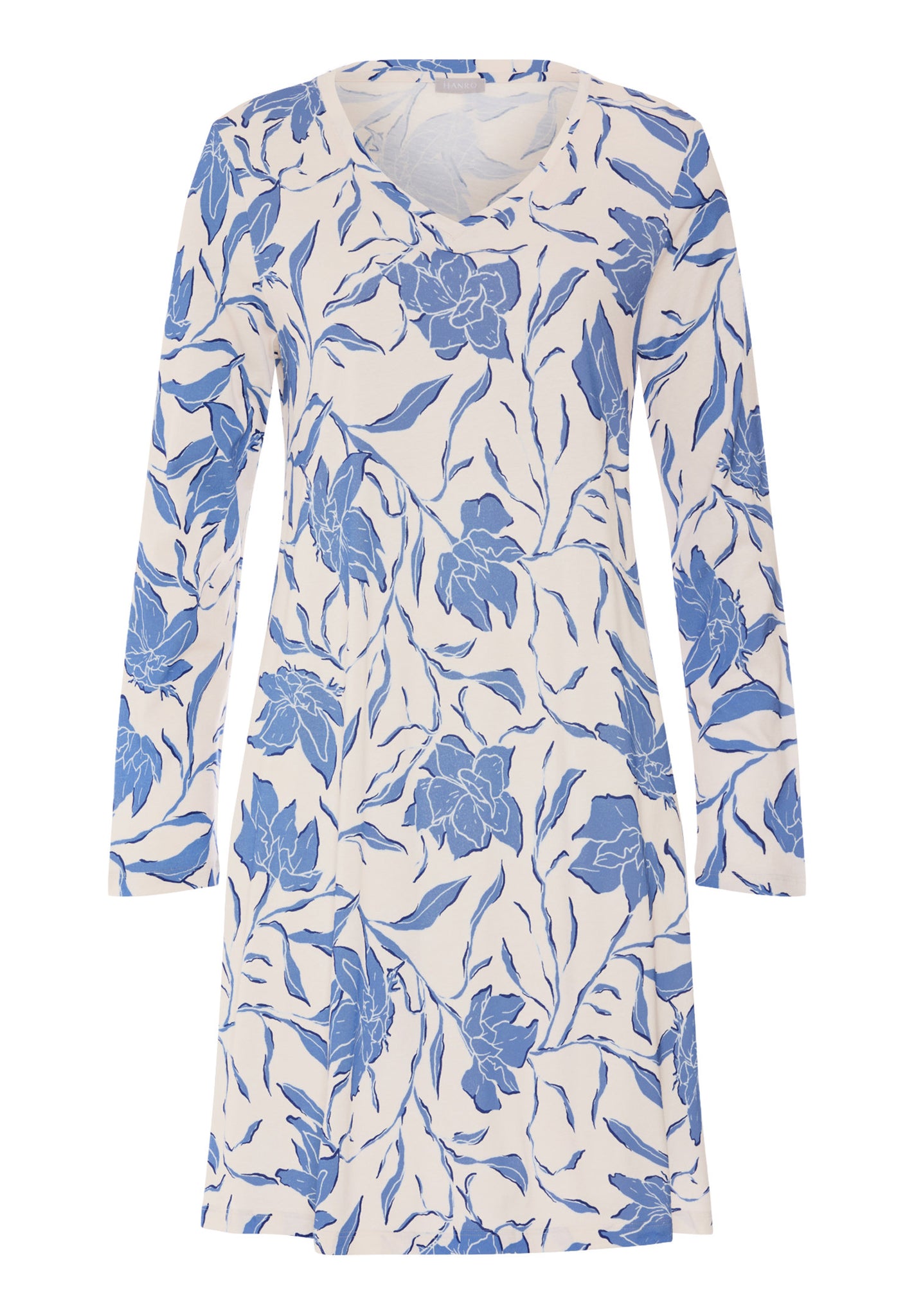Front cutout view of HA graceful forms modal/viscose/tencel L/SLV Nightdress 95cm