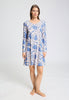 Front view of a women model wearing HA graceful forms modal/viscose/tencel L/SLV Nightdress 95cm