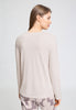 Back view of a women model wearing HA moonlight modal/viscose/tencel L/SLV Shirt