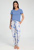 Full-body view of a women model wearing HA graceful forms modal/viscose/tencel Long Pants