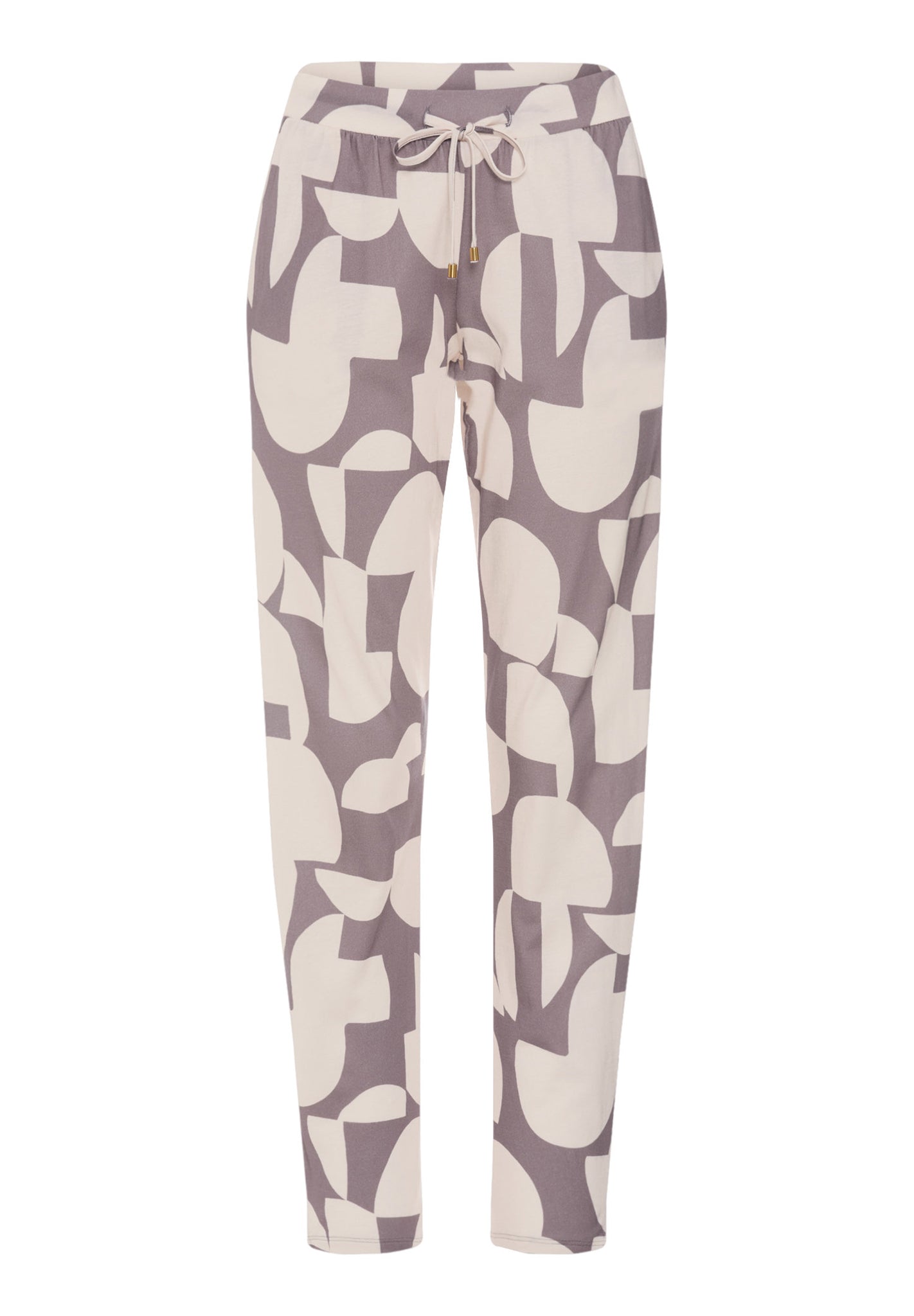 Front cutout view of HA divided circles modal/viscose/tencel Long Pants