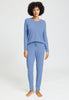 Full-body view of a women model wearing HA bluebird modal/viscose/tencel Long Pants