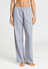Front view of a women model wearing HA lilian stripes cotton Long Pants