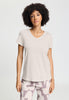 Front view of a women model wearing HA moonlight modal/viscose/tencel S/SLV Shirt