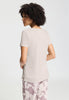 Back view of a women model wearing HA moonlight modal/viscose/tencel S/SLV Shirt