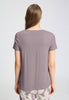 Back view of a women model wearing HA stormy rose modal/viscose/tencel S/SLV Shirt