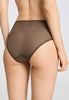 Back view of a women model wearing HA natural teak microfibre Maxi Briefs