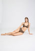 Full-body view of a women model wearing HA natural teak microfibre Maxi Briefs