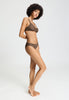 Full-body view of a women model wearing HA natural teak microfibre Mini Briefs
