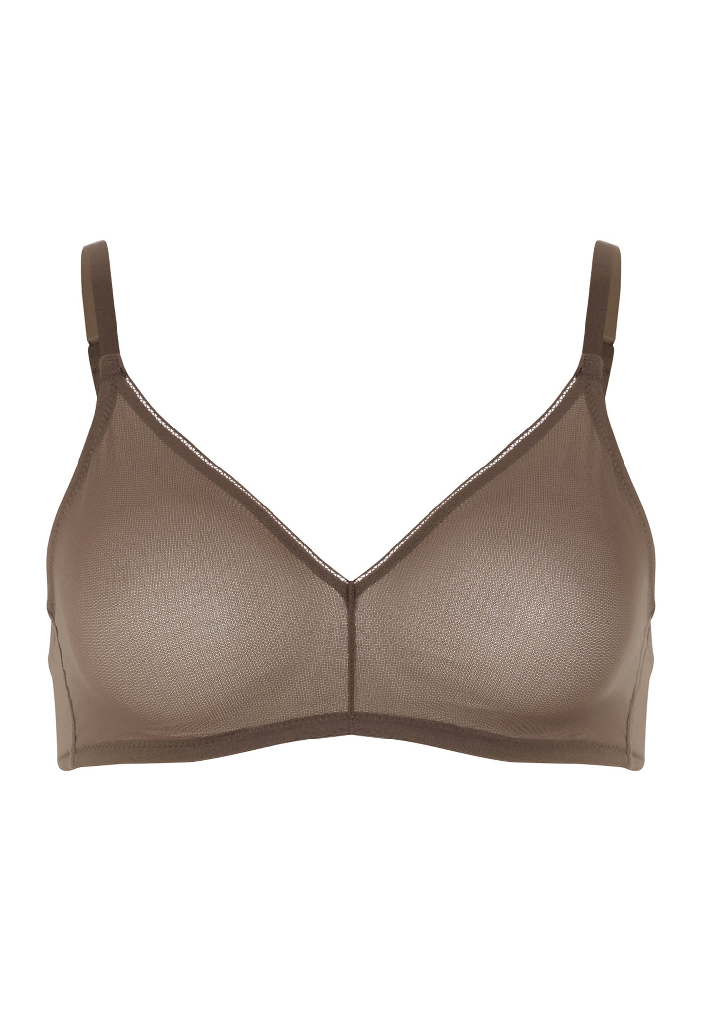 Front cutout view of HA natural teak microfibre Soft Cup Bra