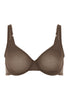 Front cutout view of HA natural teak microfibre U/wire Bra