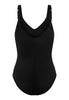 Back cutout view of HA black microfibre Soft Bra Bodysuit