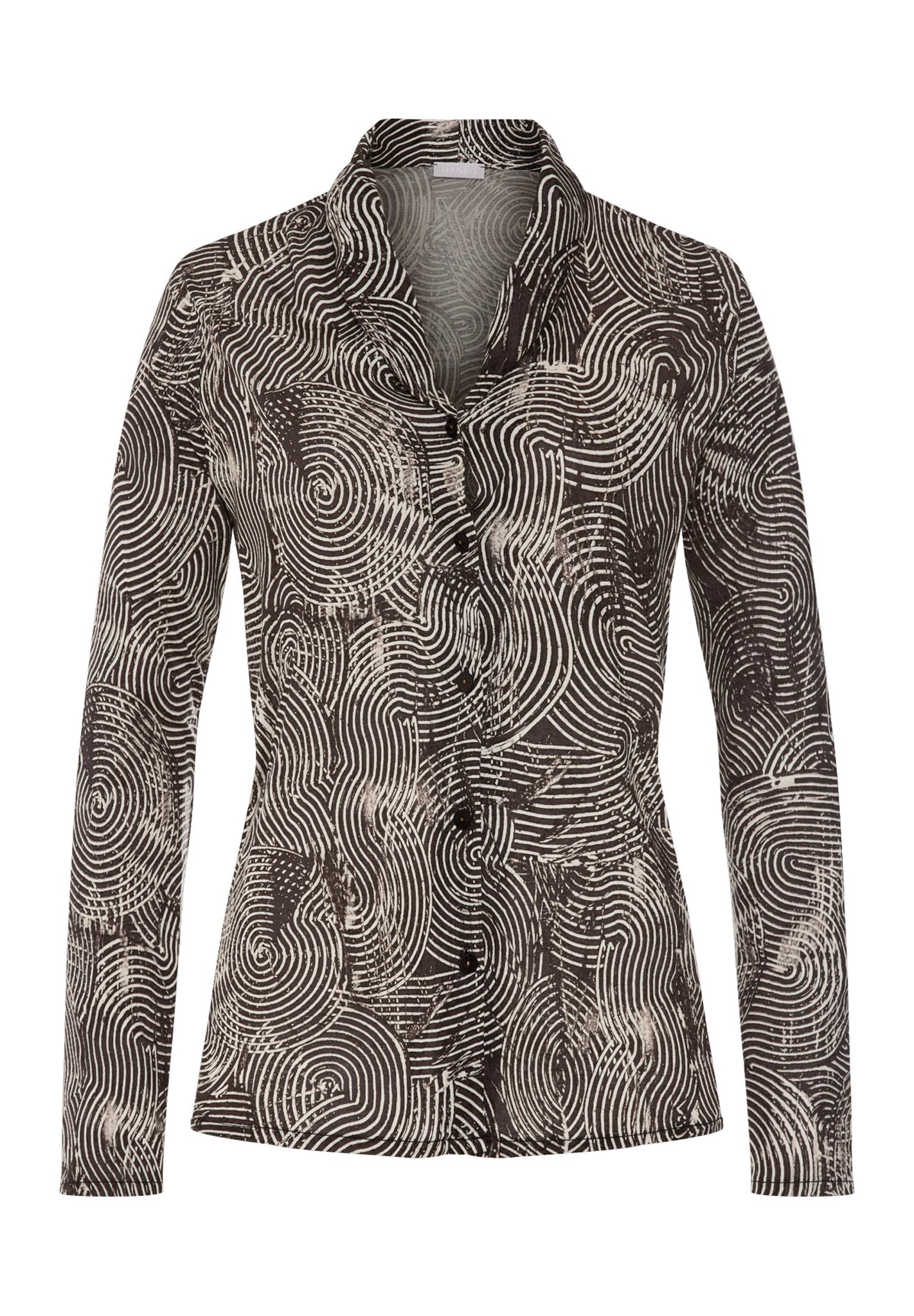 Front cutout view of HA calm systems modal/viscose/tencel L/SLV Shirt