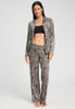 Full-body view of a women model wearing HA calm systems modal/viscose/tencel L/SLV Shirt