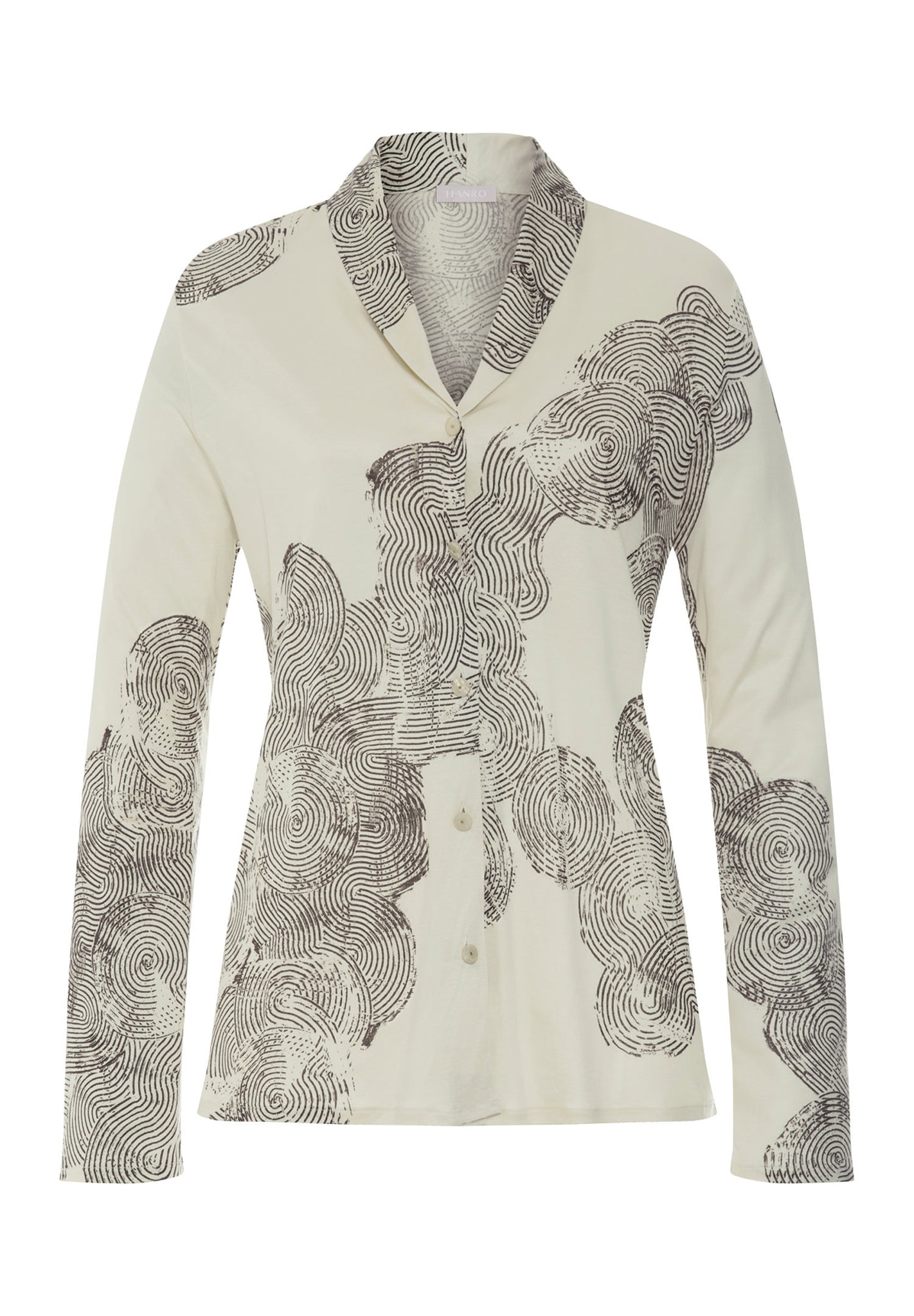 Front cutout view of HA serene systems modal/viscose/tencel L/SLV Shirt