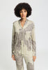 Front view of a women model wearing HA serene systems modal/viscose/tencel L/SLV Shirt
