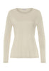 Front cutout view of HA creamy silk modal/viscose/tencel L/SLV Shirt