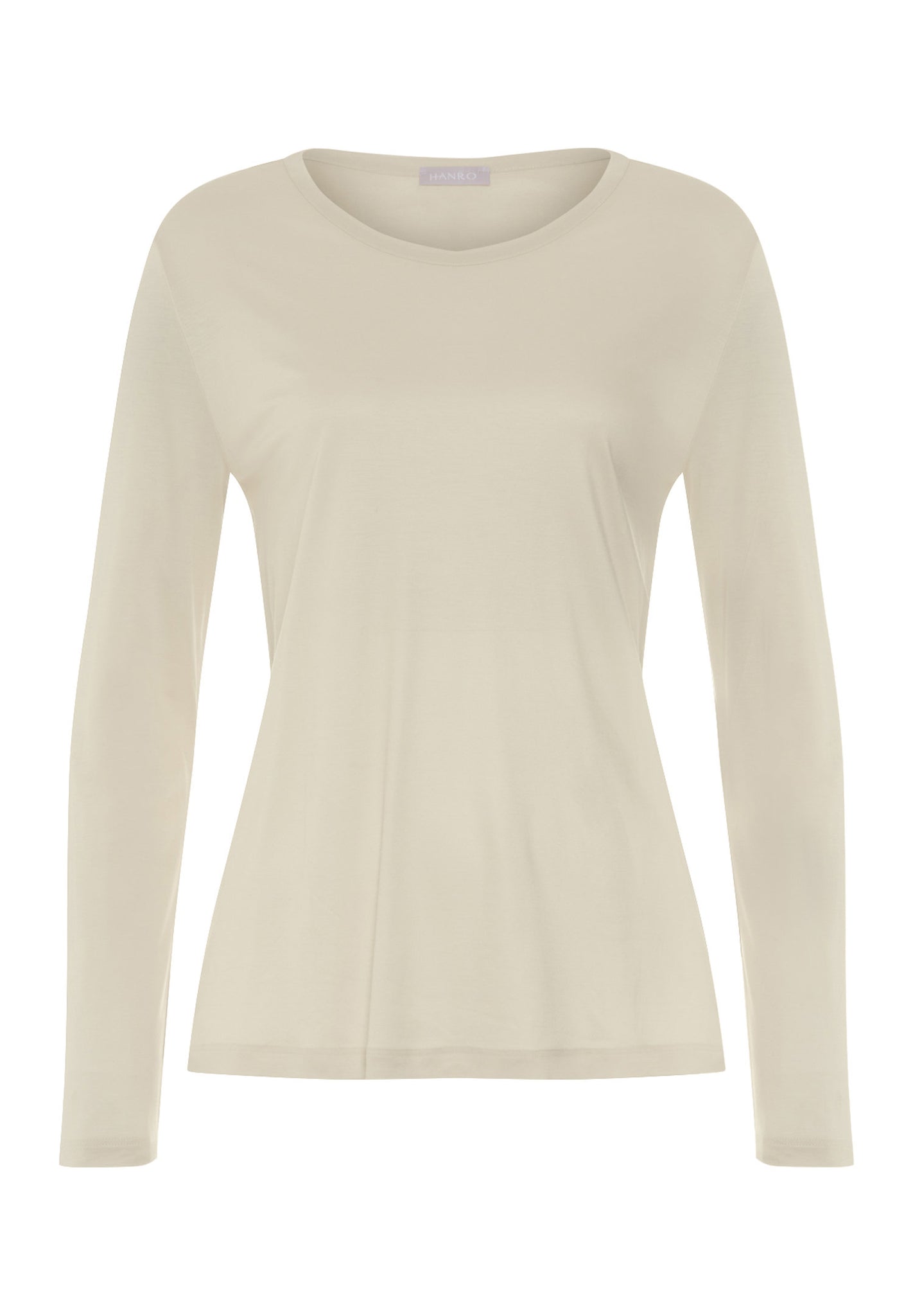 Front cutout view of HA creamy silk modal/viscose/tencel L/SLV Shirt