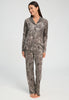 Full-body view of a women model wearing HA calm systems modal/viscose/tencel Long Pants