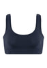 Front cutout view of HA deep navy microfibre Crop Top