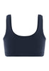 Back cutout view of HA deep navy microfibre Crop Top