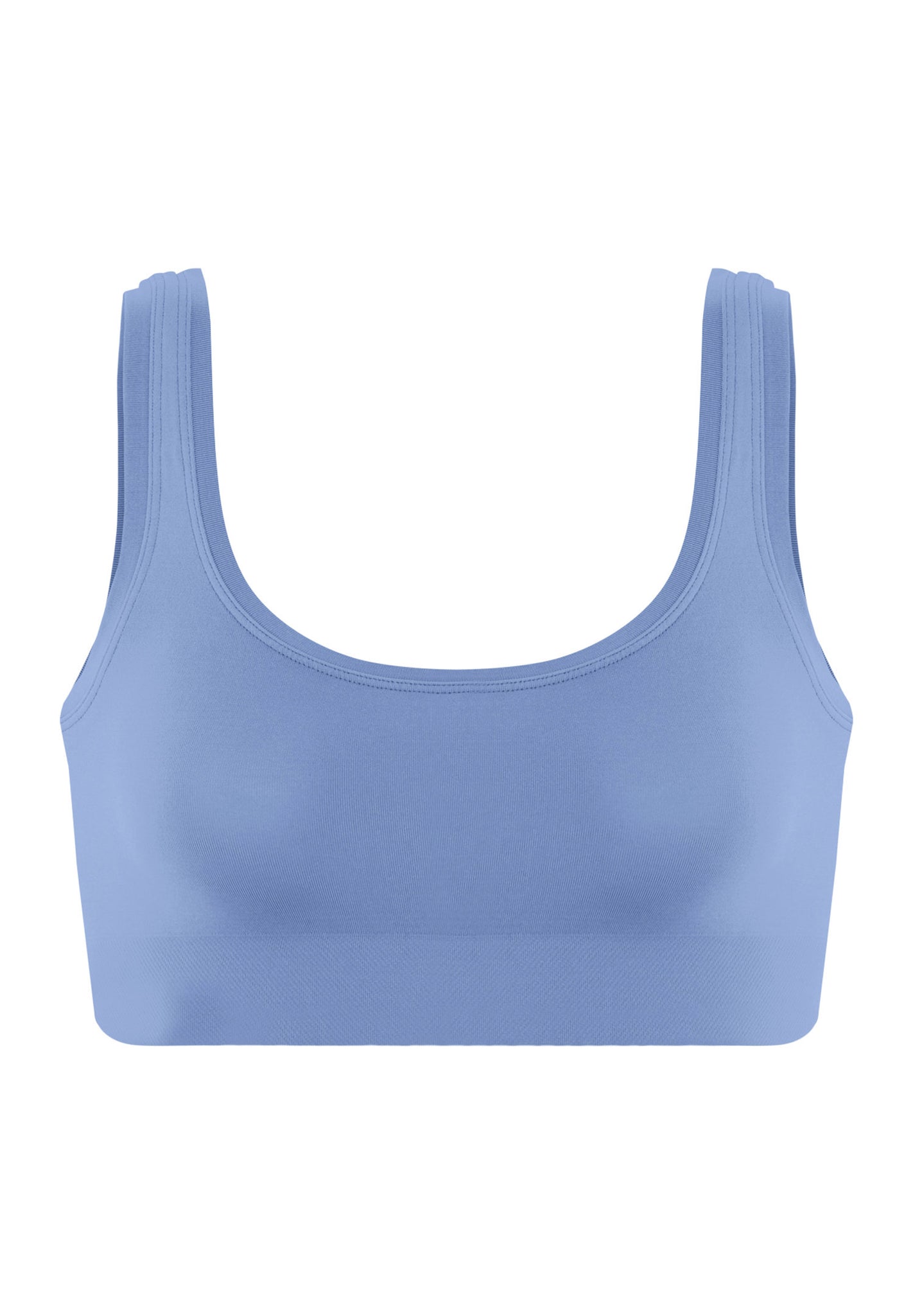 Front cutout view of HA bluebird microfibre Crop Top