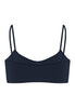 Back cutout view of HA deep navy microfibre Crop Top