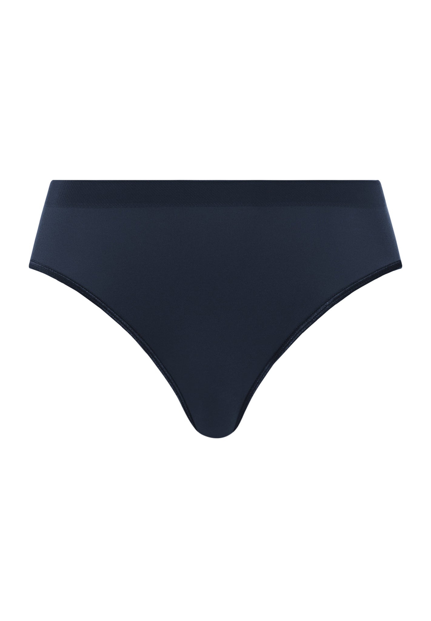 Front cutout view of HA deep navy microfibre Midi Briefs