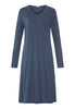 Front cutout view of HA vintage indigo cotton L/SLV Nightdress 110cm