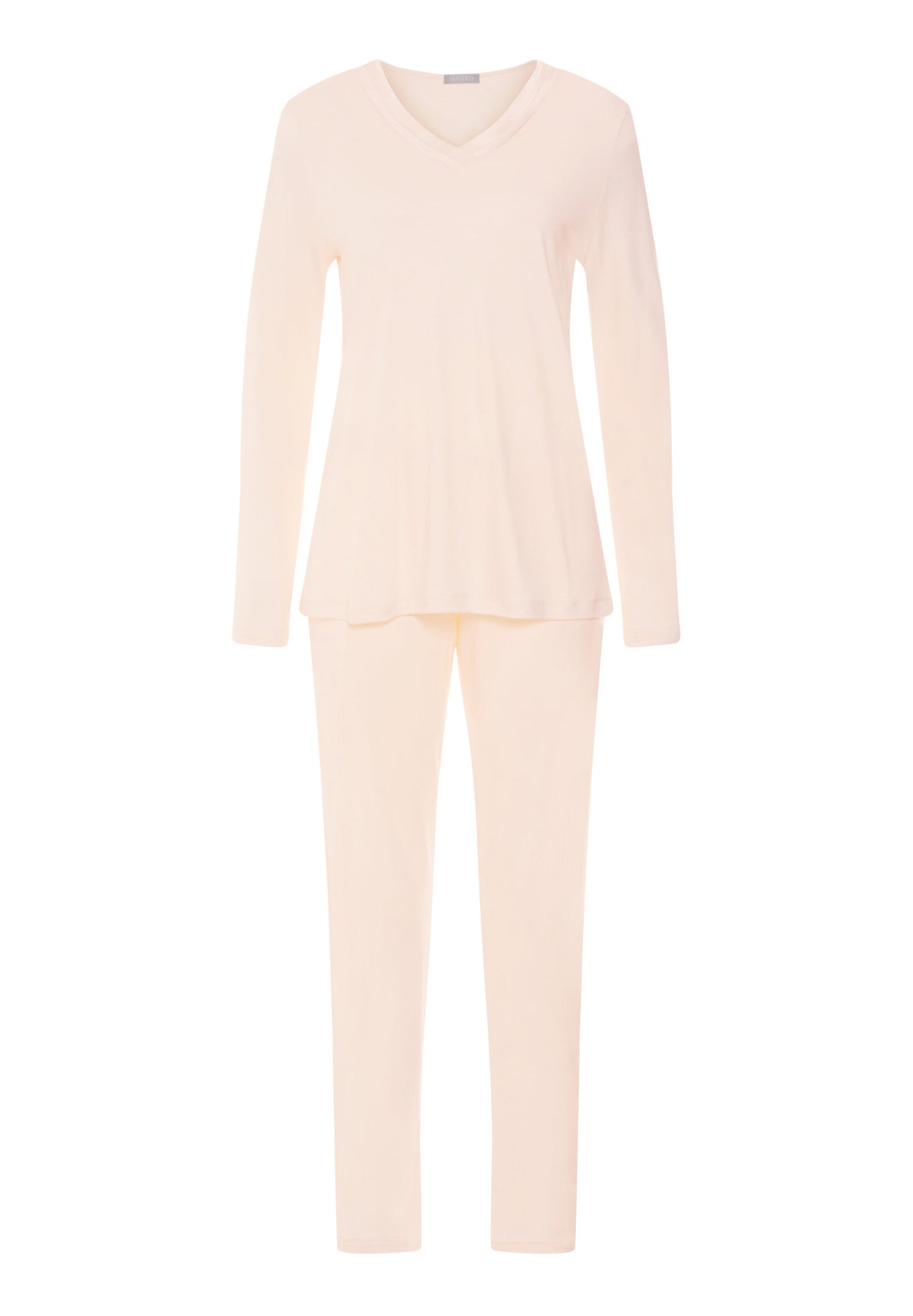 Front cutout view of HA creamy glass cotton L/SLV Pajama