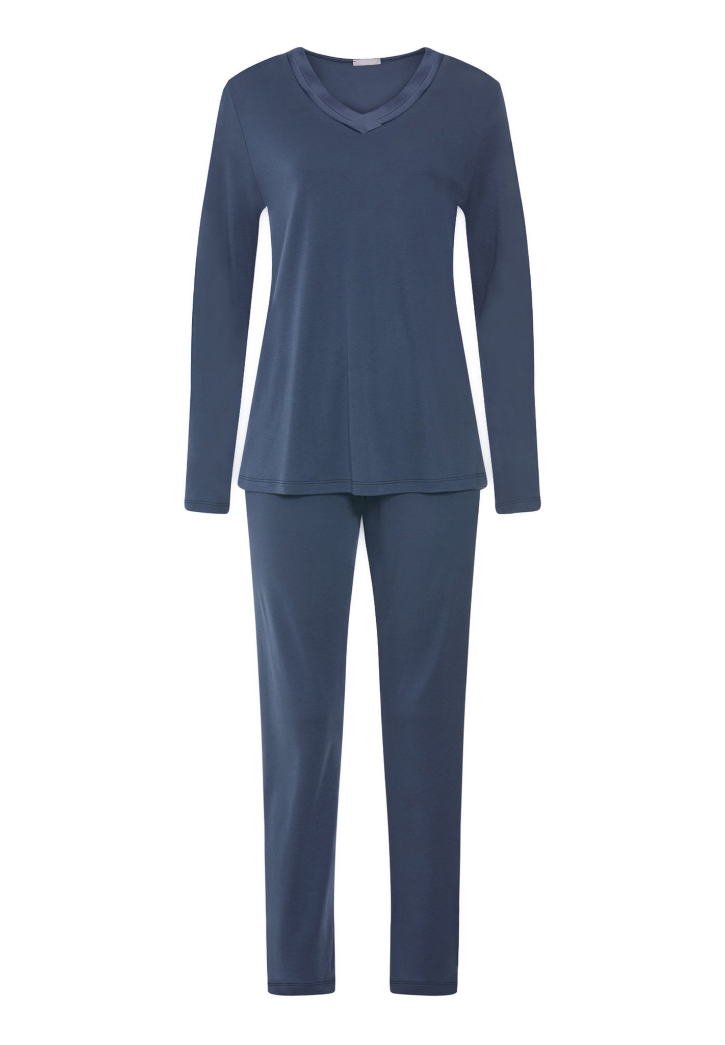 Front cutout view of HA vintage indigo cotton L/SLV Pajama